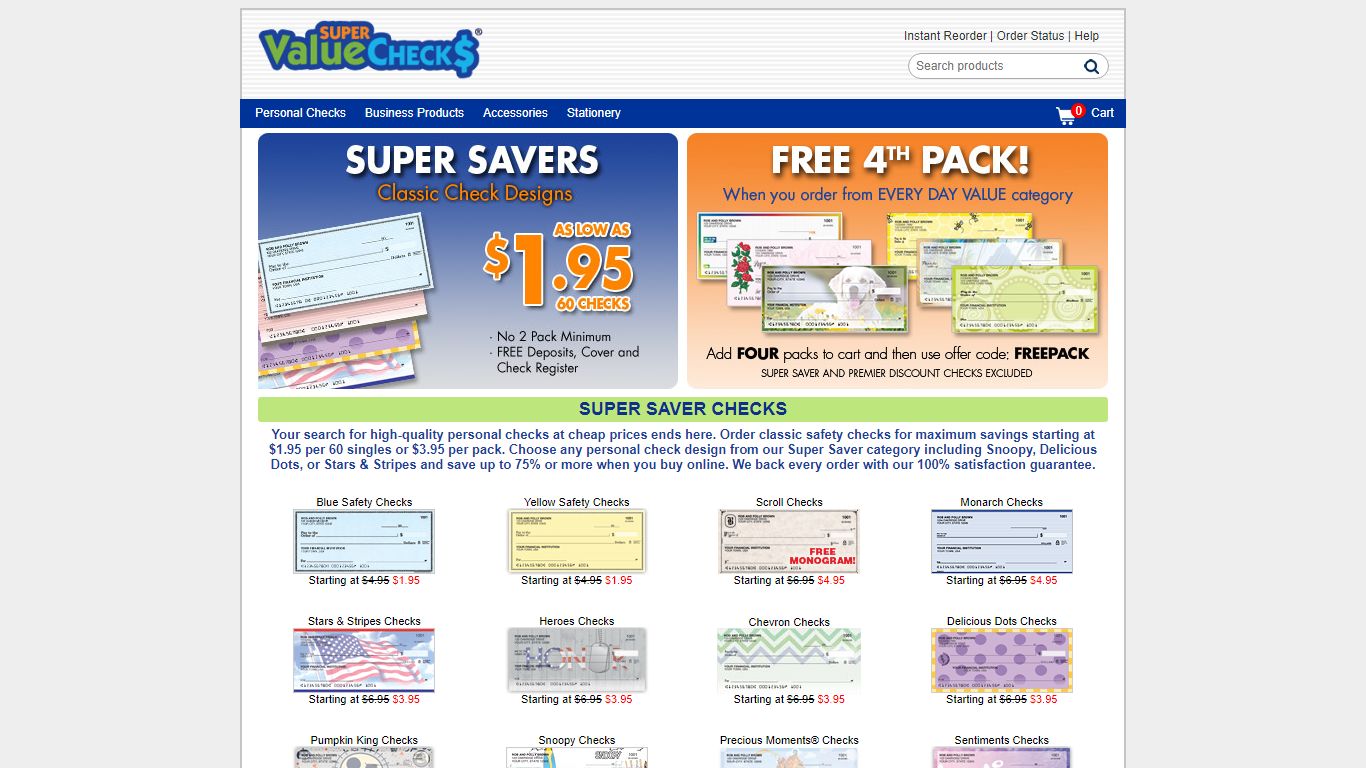 SuperValue Checks - Personal Checks starting at $1.95